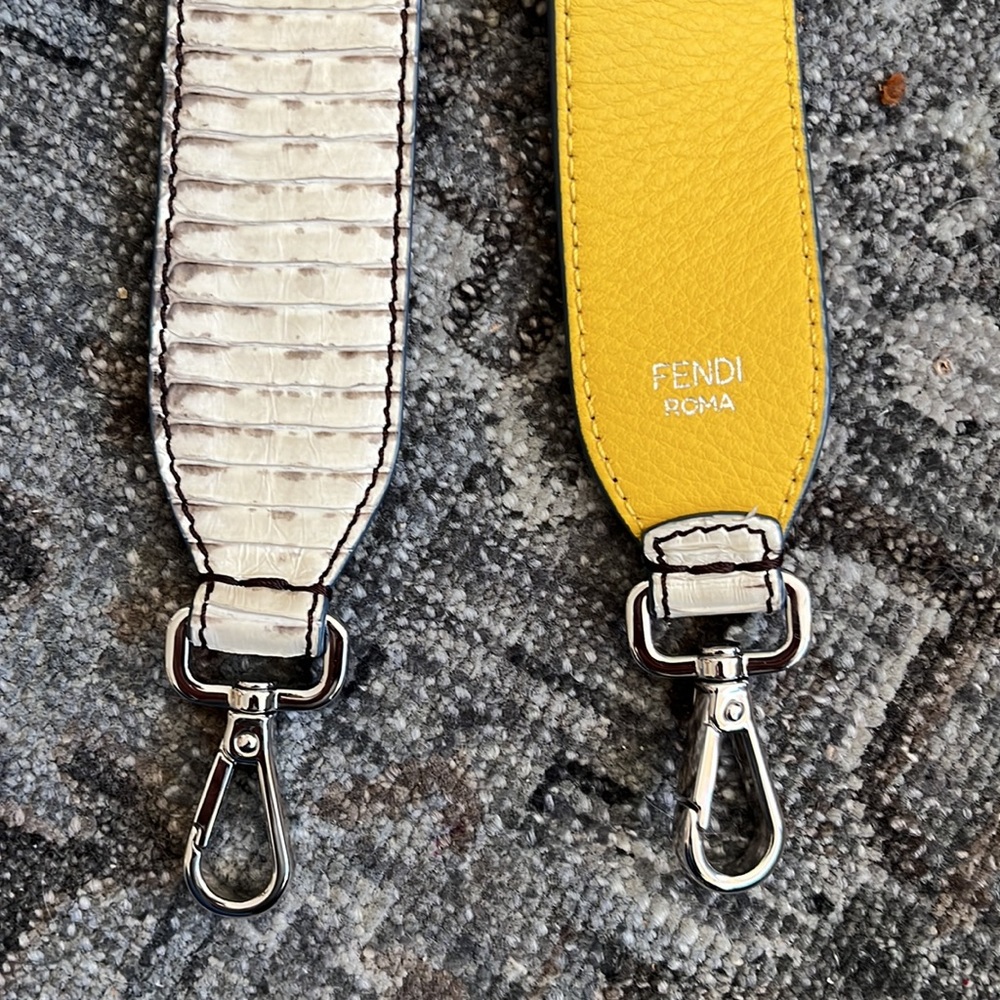 Fendi Strap - Dual Side Python And Pebbled Yellow… - image 1